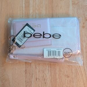 bebe Barbie Pink Wristlet Phone Wallet with Gold Hardware